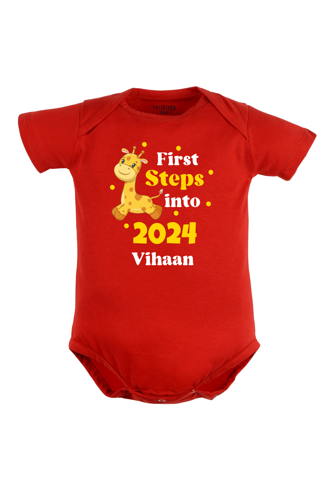 First Steps Into 2024 Baby Romper | Onesies w/ Custom Name