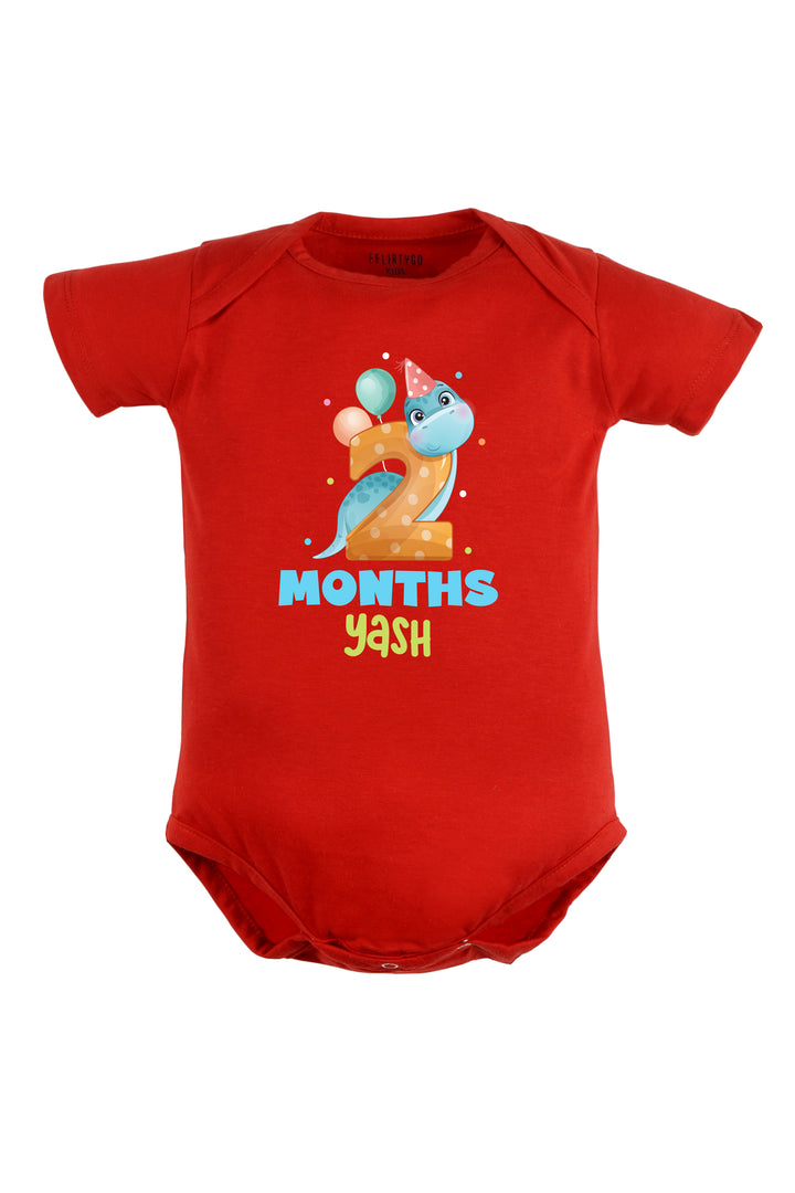 Two Month Milestone Baby Romper | Onesies - Dino w/ Custom name