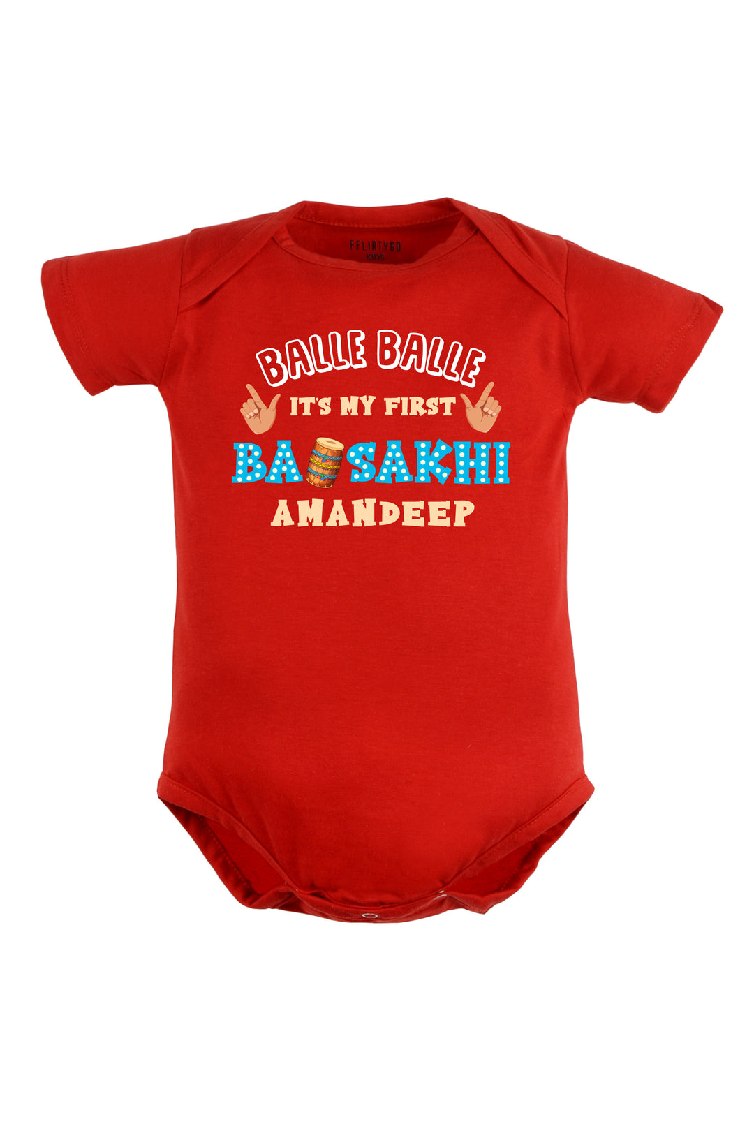 Balle Balle It's My First Baisakhi Baby Romper | Onesies w/ Custom Name