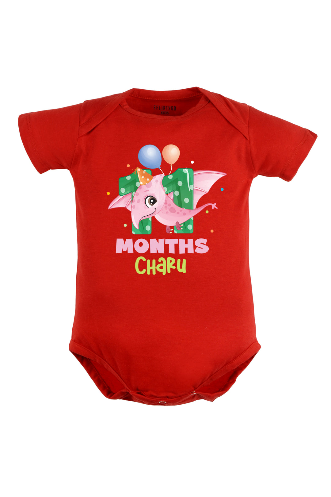Eleven Month Milestone Baby Romper | Onesies - Dino w/ Custom Name