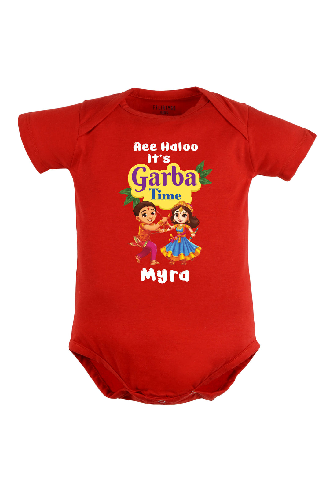 Aee Haloo It's Garba Time Baby Romper | Onesies w/ Custom Name