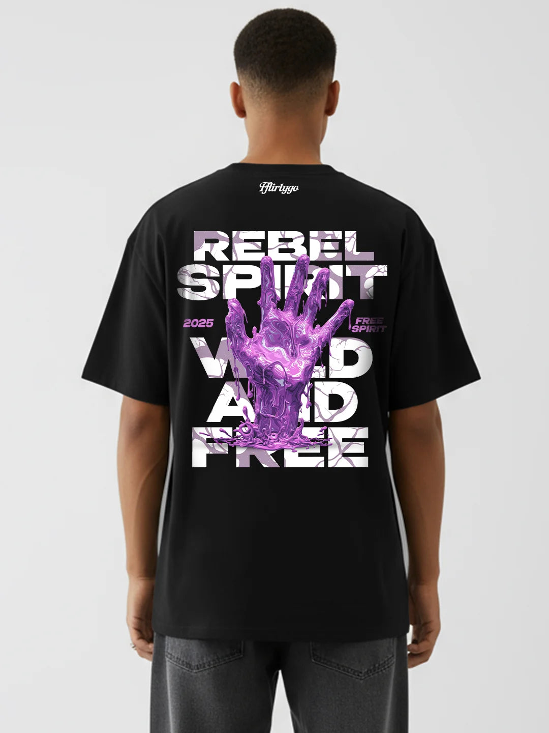 Rebel Spirit Wild And Free Mens Oversized T-Shirt