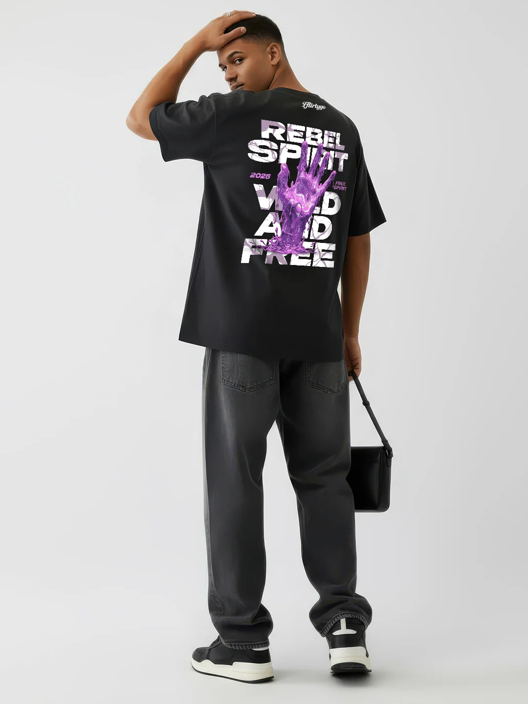 Rebel Spirit Wild And Free Mens Oversized T-Shirt