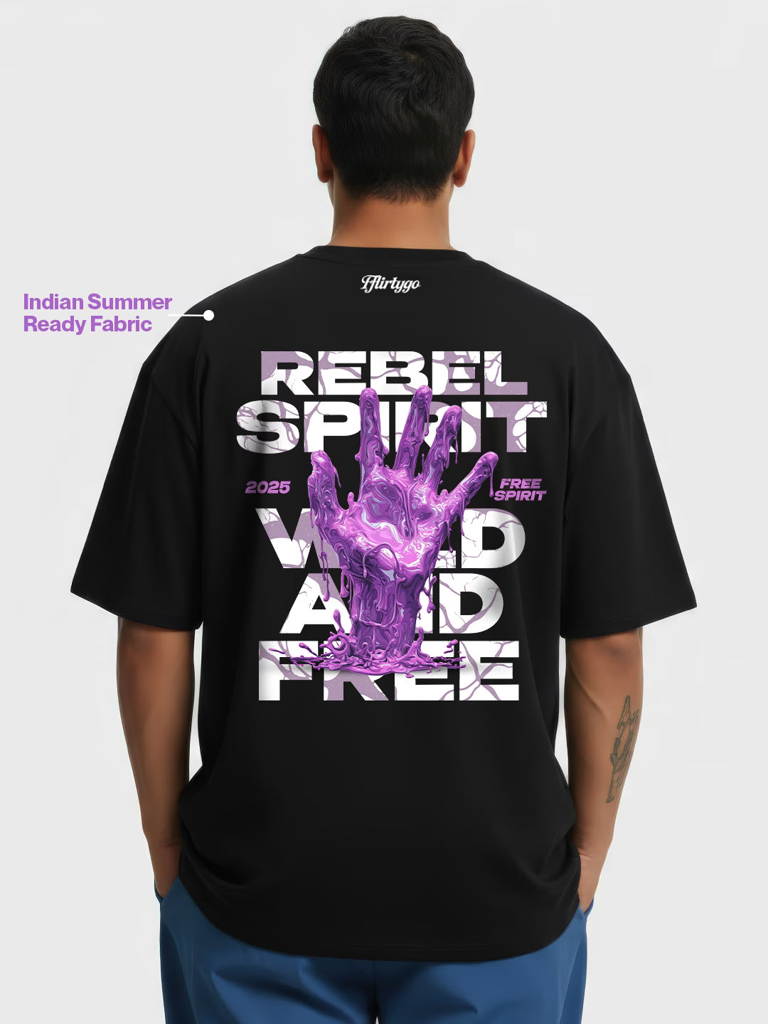 Rebel Spirit Wild And Free Men's Oversized T-Shirt