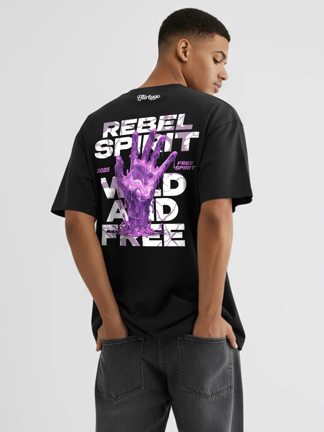Rebel Spirit Wild And Free Mens Oversized T-Shirt