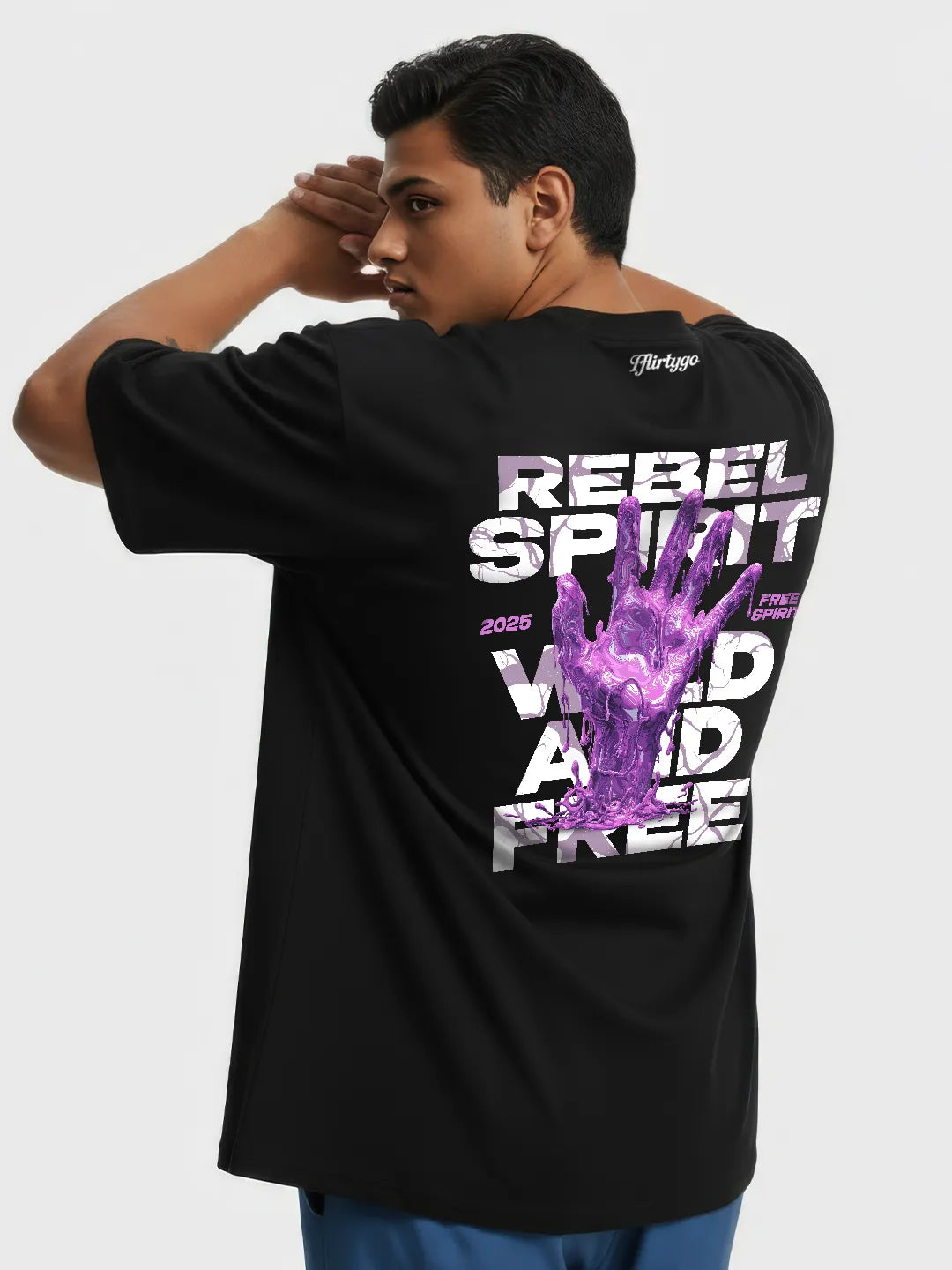 Rebel Spirit Wild And Free Mens Oversized T-Shirt