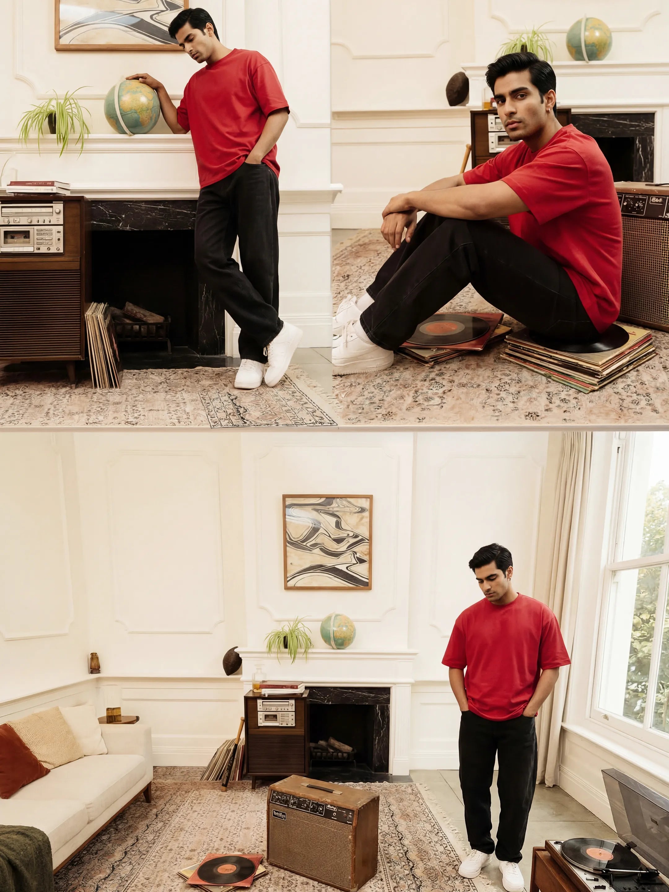Red Men's Oversized T-Shirt