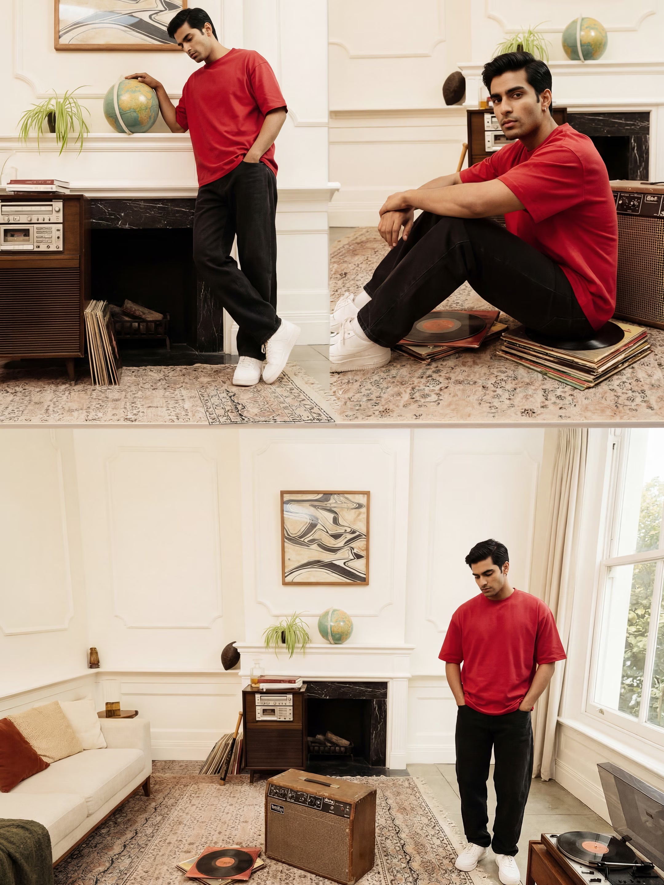 Red Men's Oversized T-Shirt