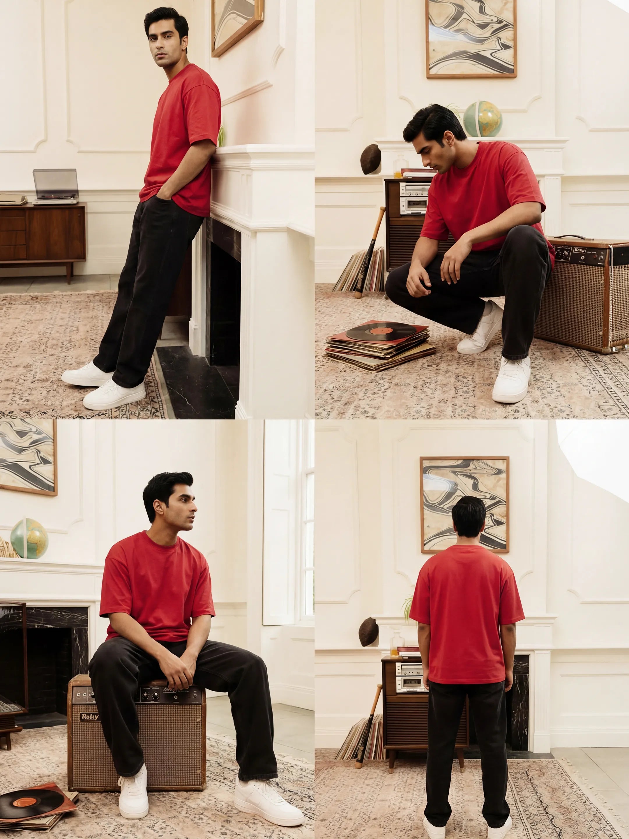 Red Men's Oversized T-Shirt