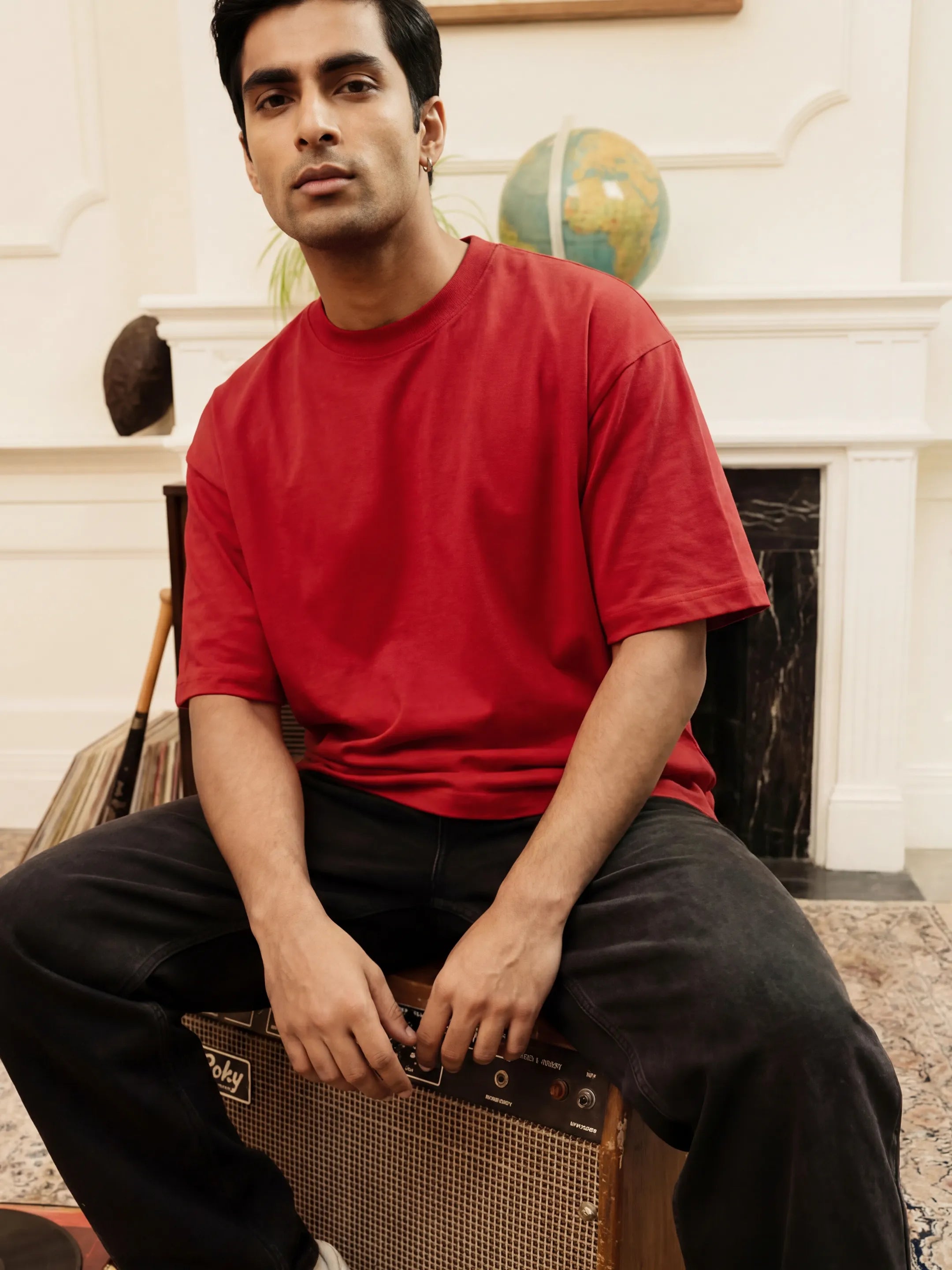 Red Men's Oversized T-Shirt