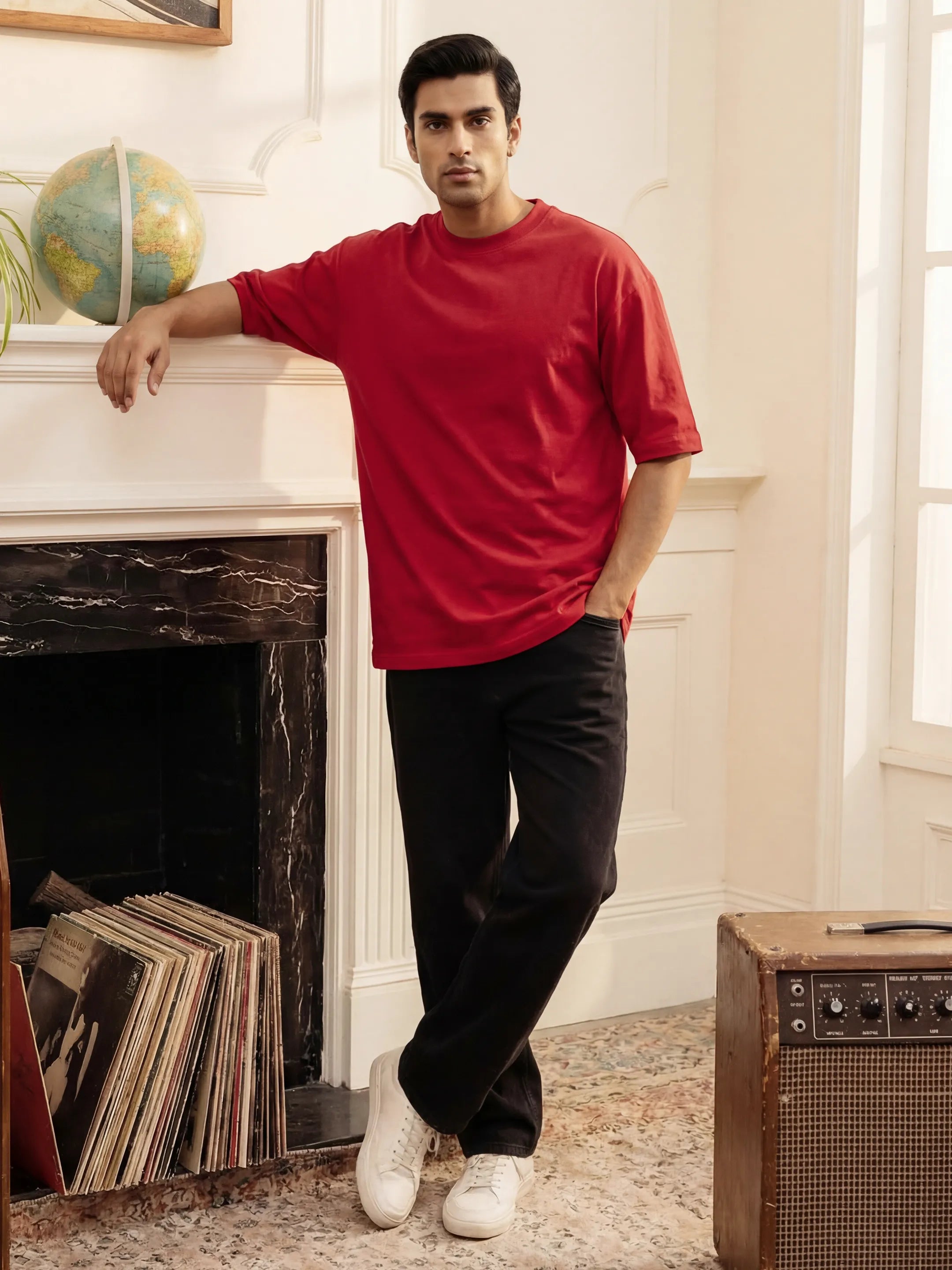 Red Men's Oversized T-Shirt