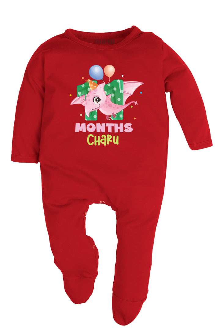 Eleven Month Milestone Baby Romper | Onesies - Dino w/ Custom Name