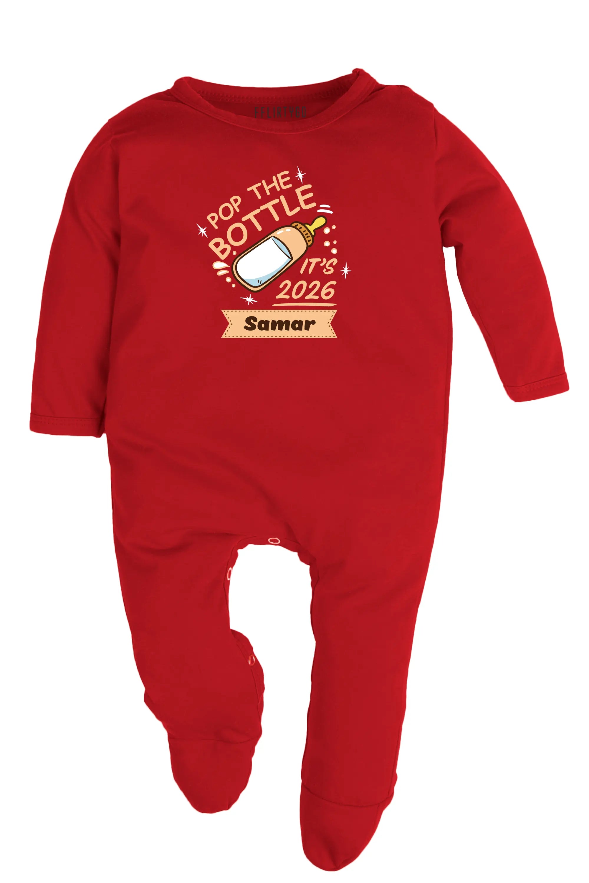 Pop The Bottles It's 2026 Baby Romper | Onesies w/ Custom Name