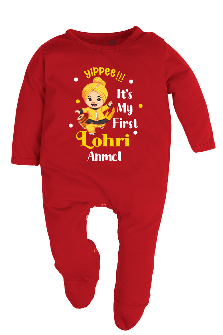 Yippee It's My First Lohri Baby Romper | Onesies  w/ Custom Name
