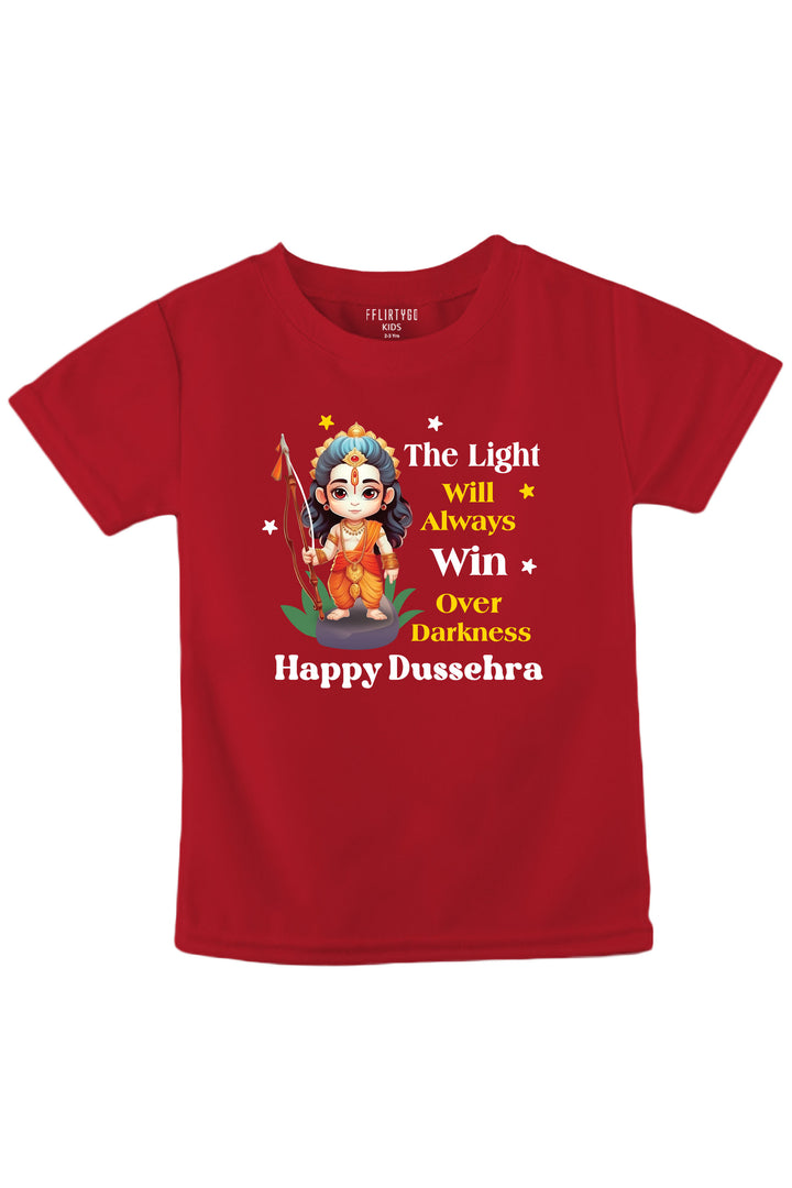 The Light Will Always Win Over Darkness Happy Dussehra Kids T Shirt