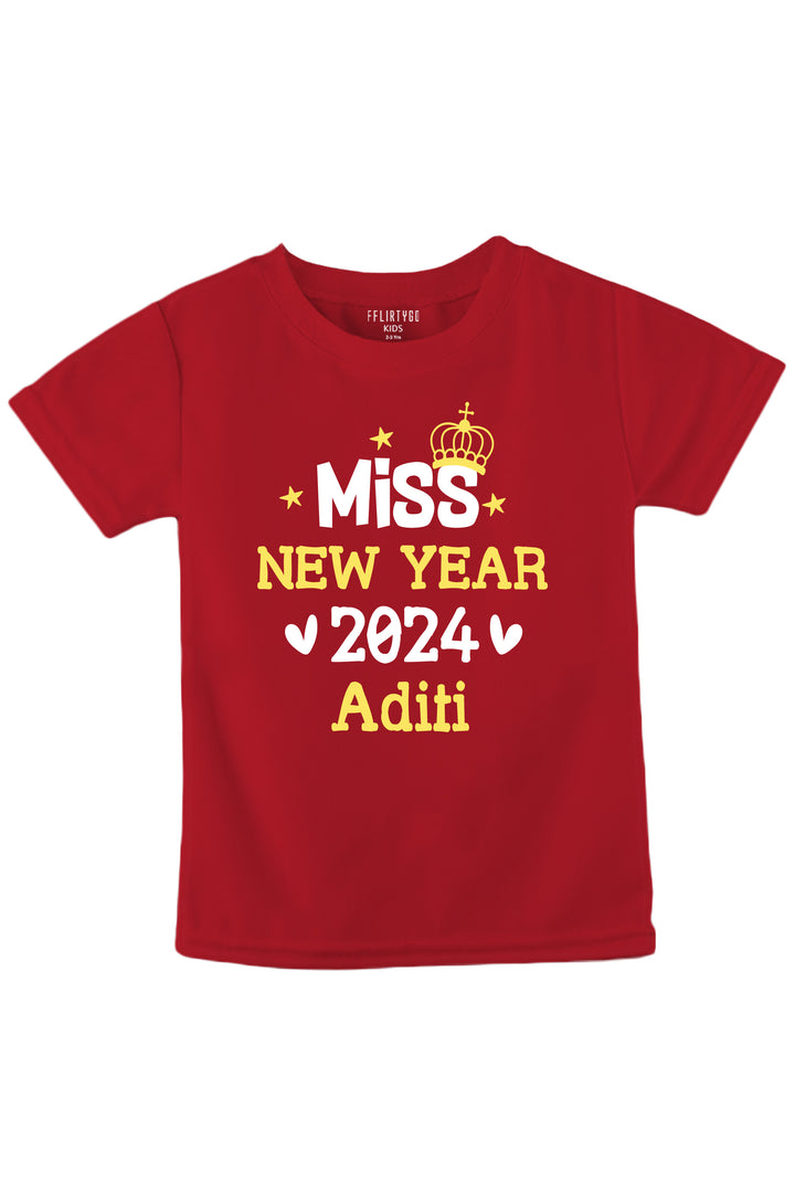 Miss New Year 2024 Kids T Shirt w/ Custom Name