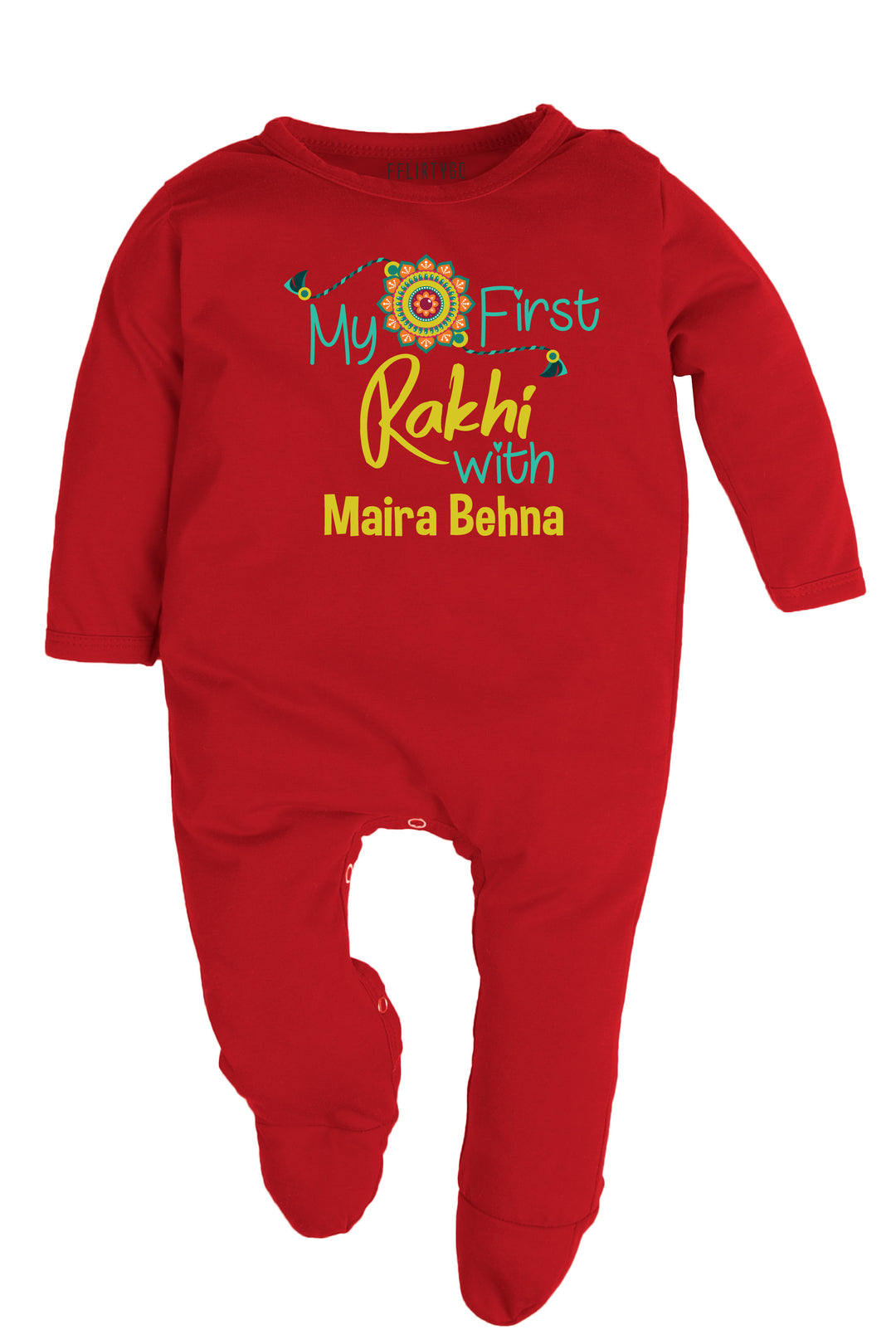 My First Rakhi with Behna Baby Romper | Onesies w/ Custom Name