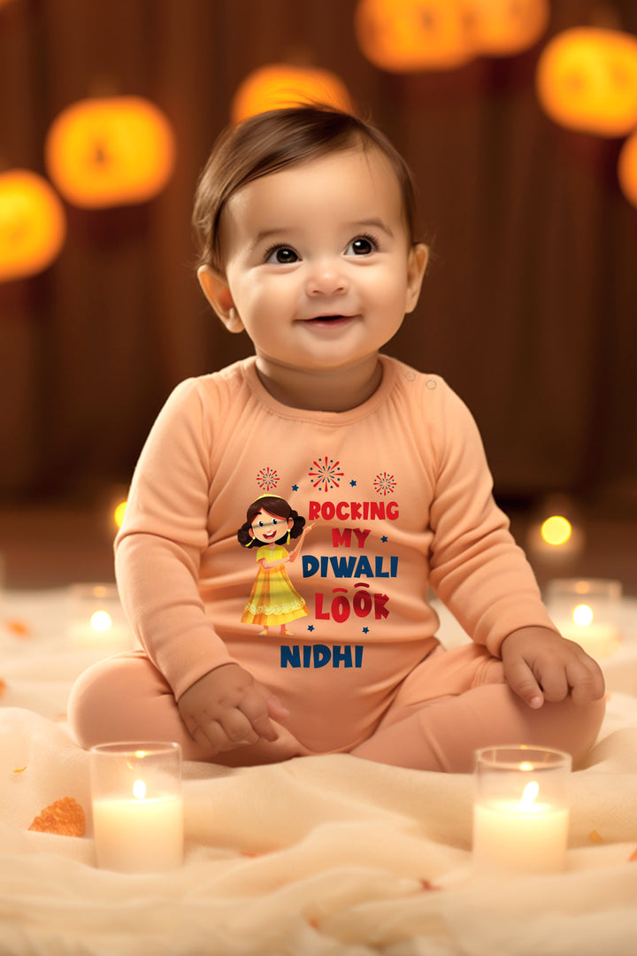 Rocking My Diwali Look Baby Romper | Onesies w/ Custom Name