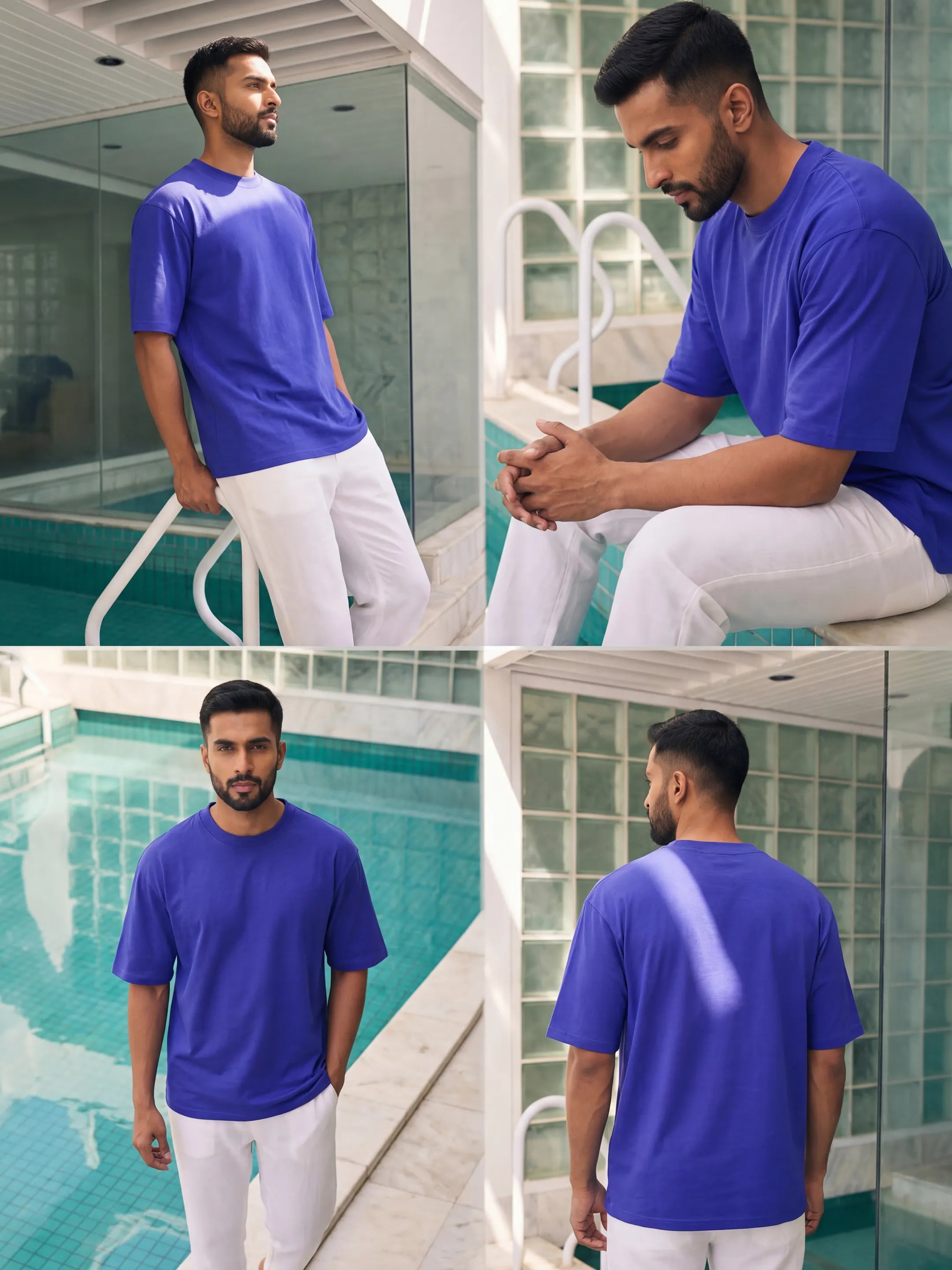 Royal Blue Men's Oversized T-Shirt