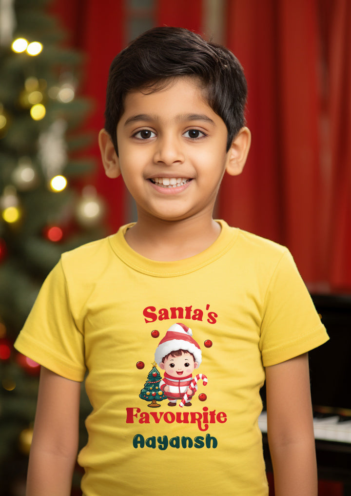 Santa's Favourite Kids T Shirt w/ Custom Name