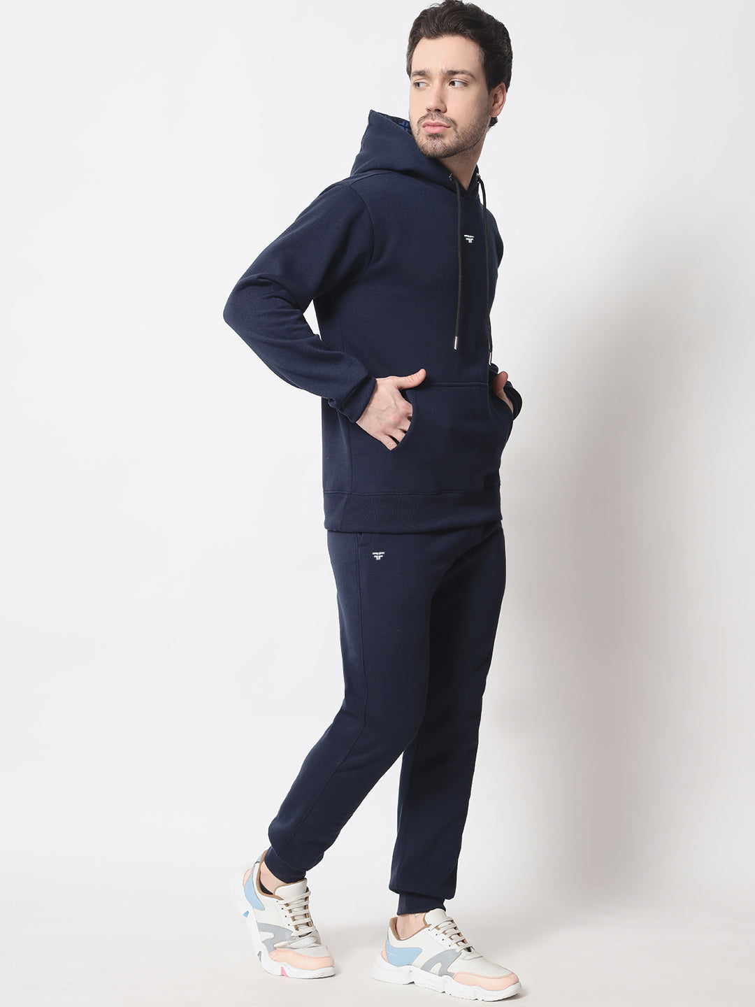 Navy Blue Thermal Co-ord Set (Hoodie and Jogger Combo)