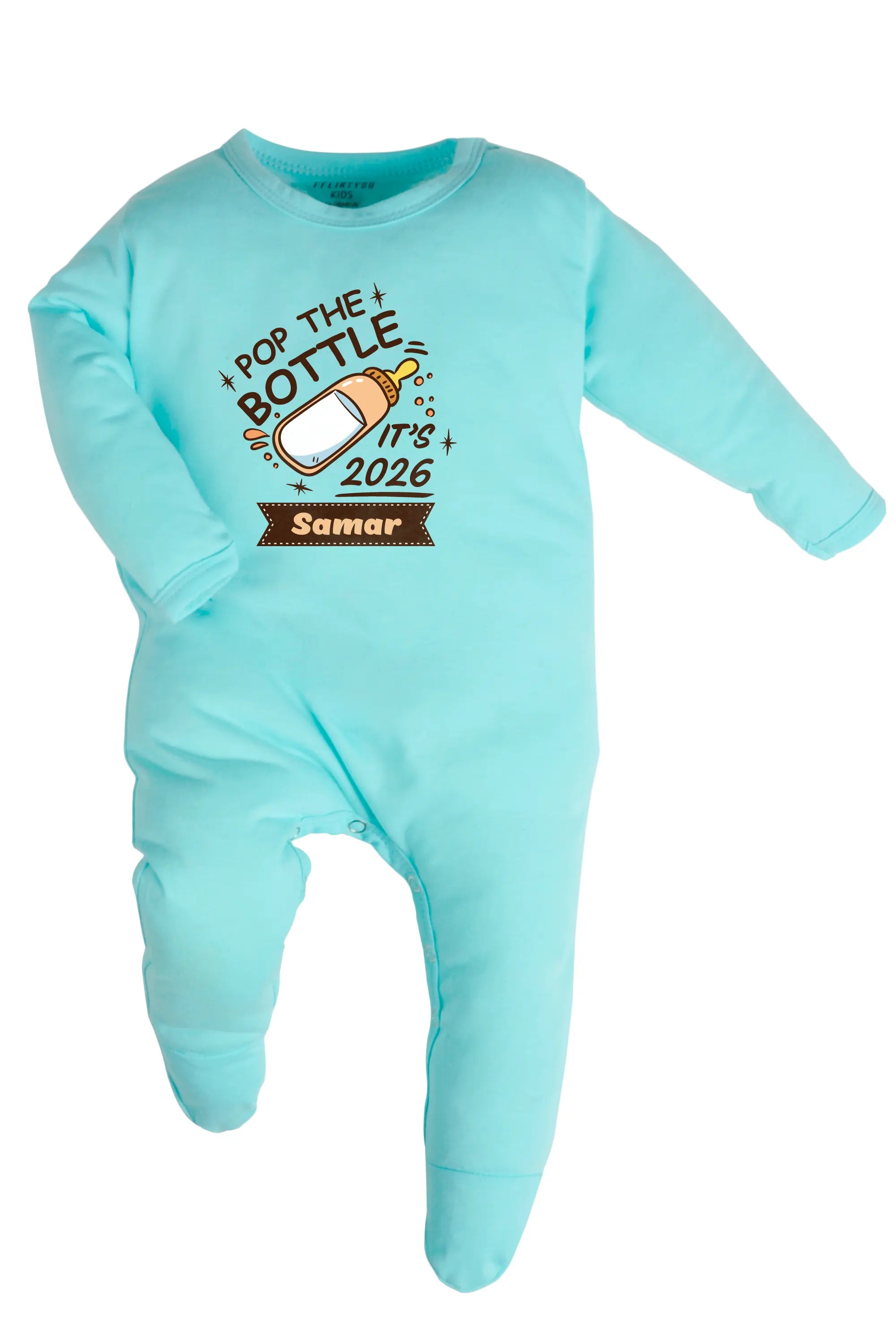 Pop The Bottles It's 2026 Baby Romper | Onesies w/ Custom Name