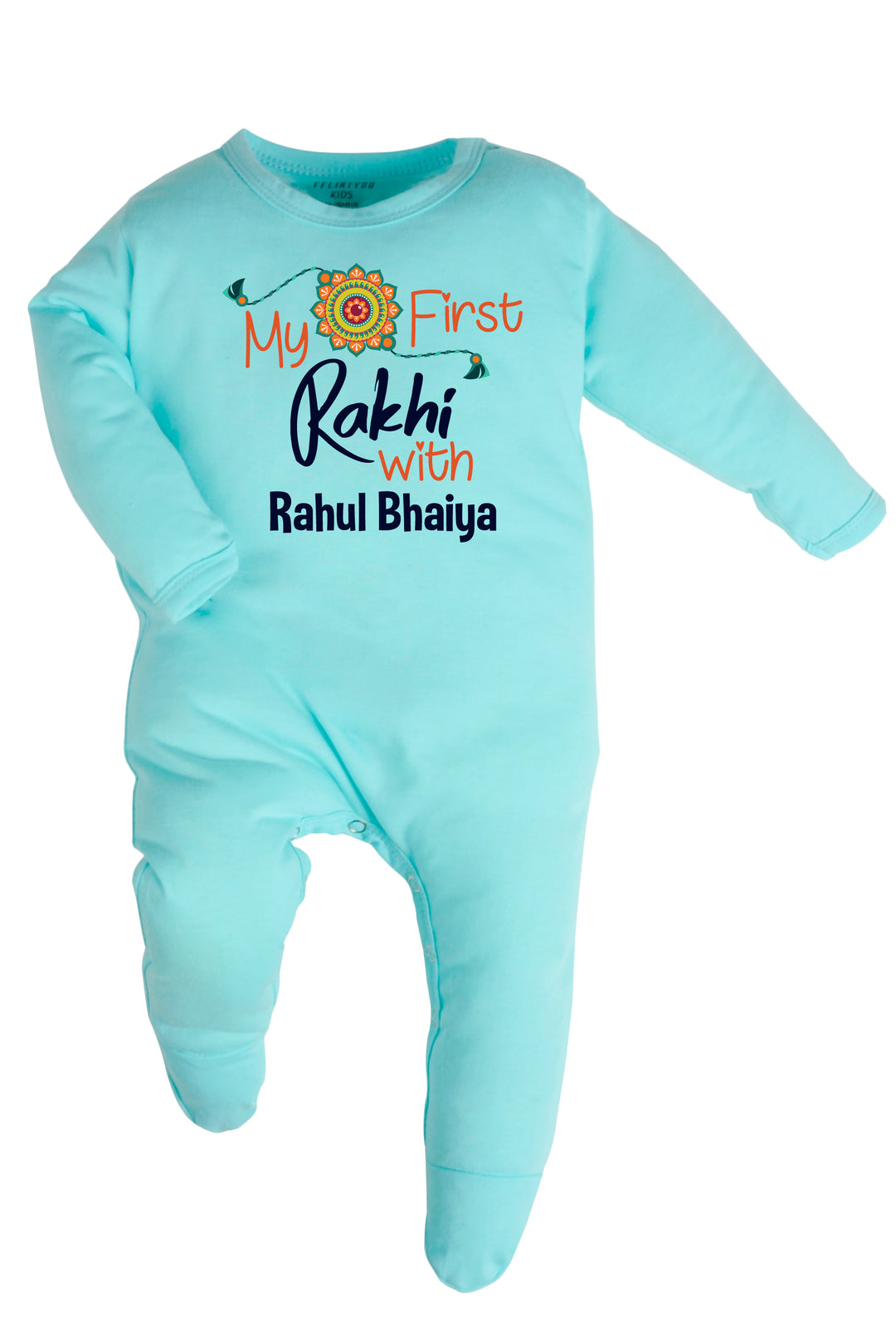 My First Rakhi with Bhaiya Baby Romper | Onesies w/ Custom Name