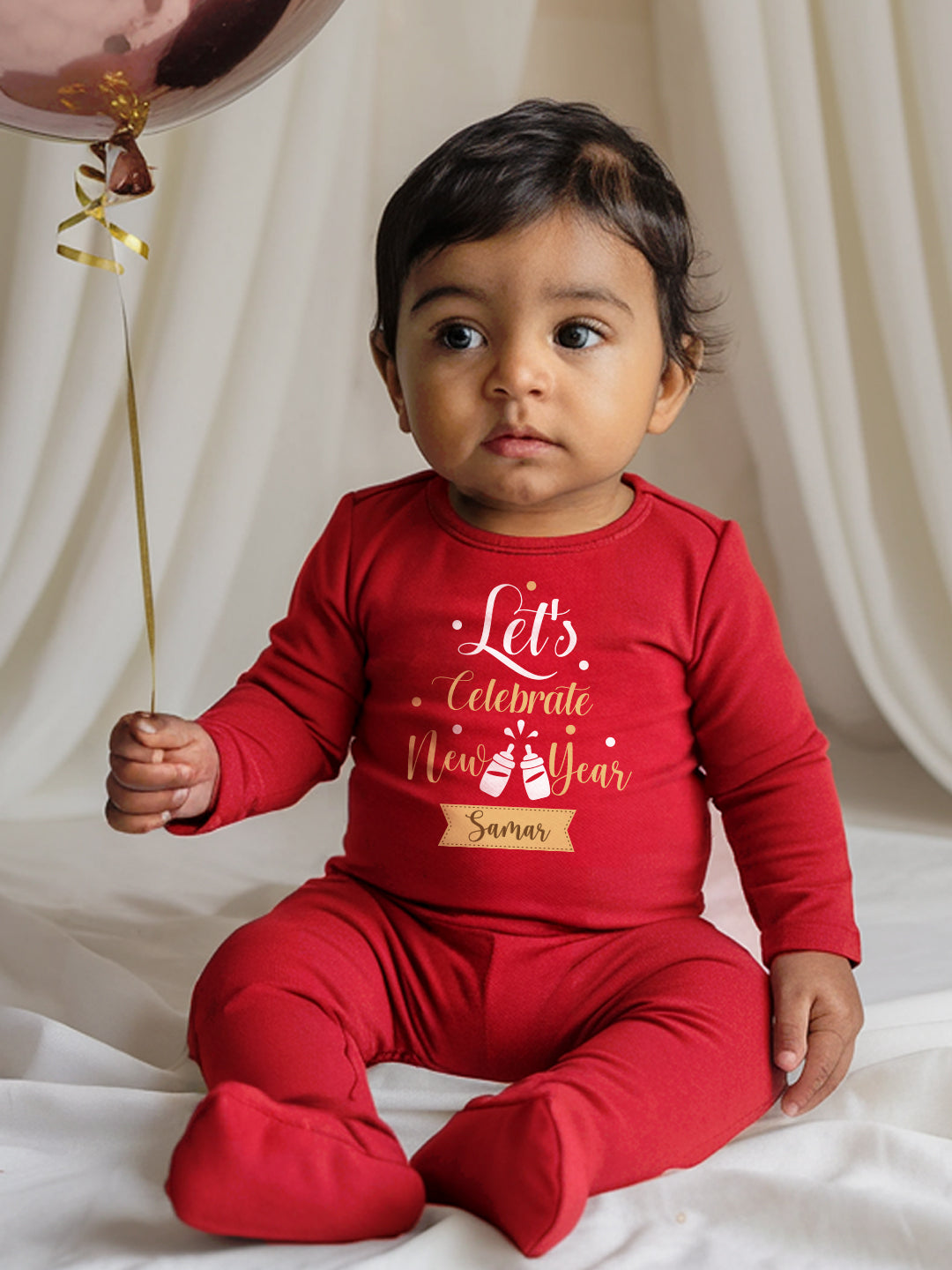 Let's Celebrate New Year Baby Romper | Onesies w/ Custom Name
