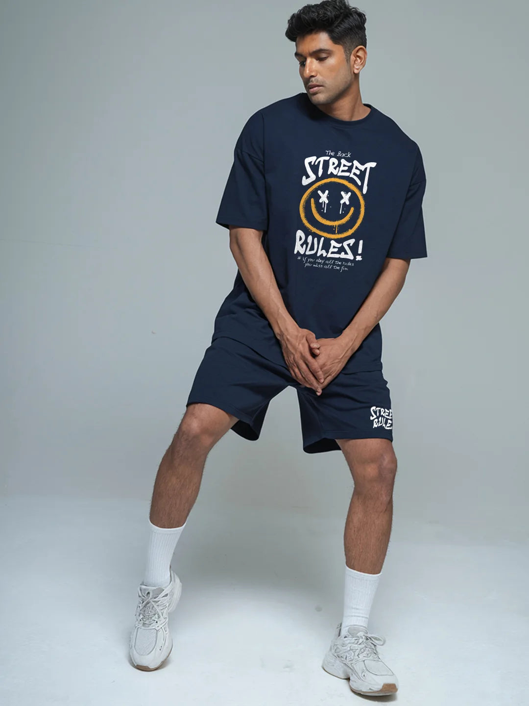 Street Rules Cotton Mens T Shirt and Shorts Combo Set