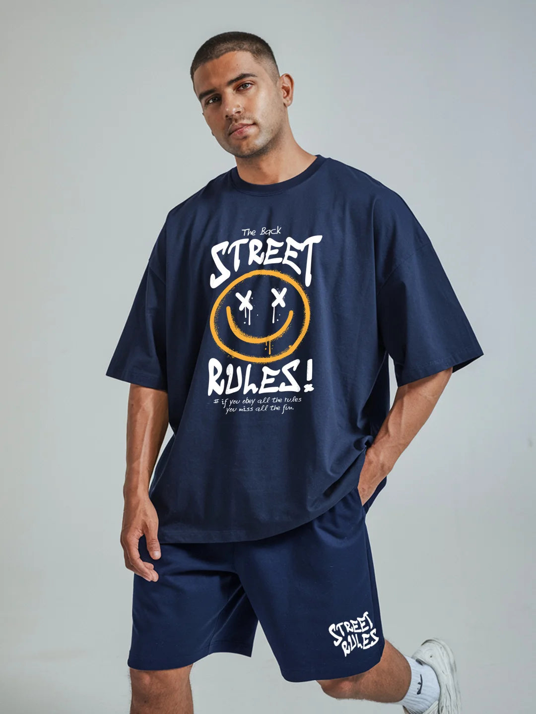 Street Rules Cotton Mens T Shirt and Shorts Combo Set