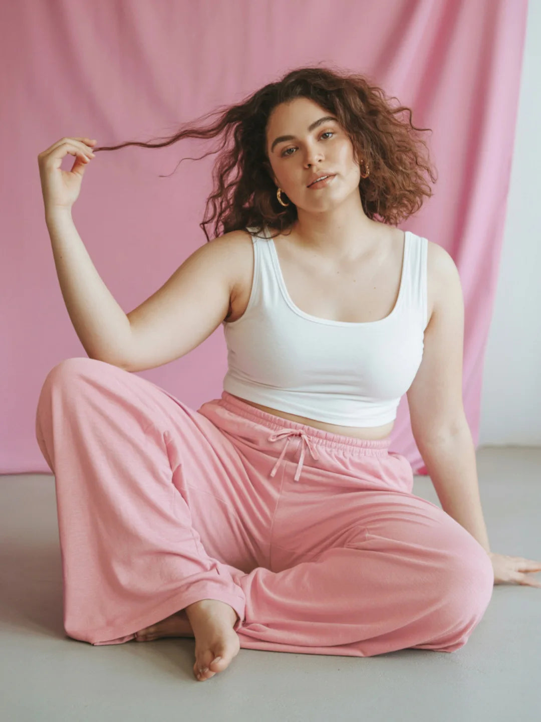 Sunset Peach Flared PJ Pants (Plus Size)