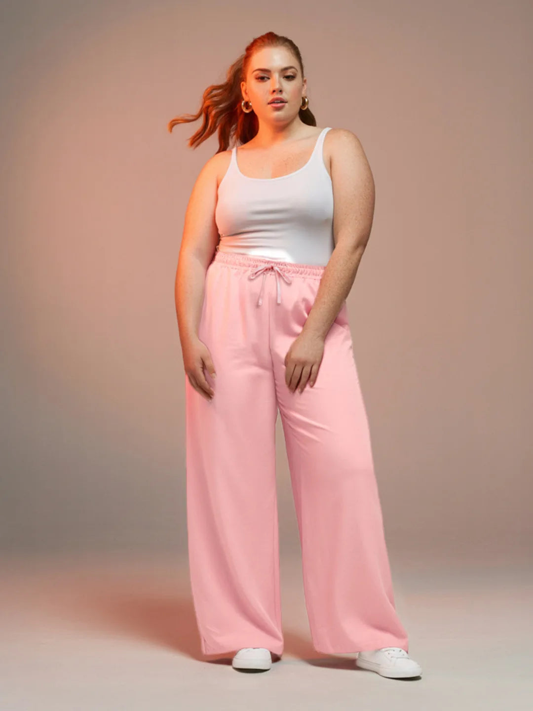 Sunset Peach Flared PJ Pants (Plus Size)