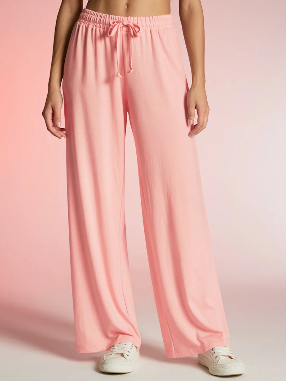 Sunset Peach Flared PJ Pants (Plus Size)