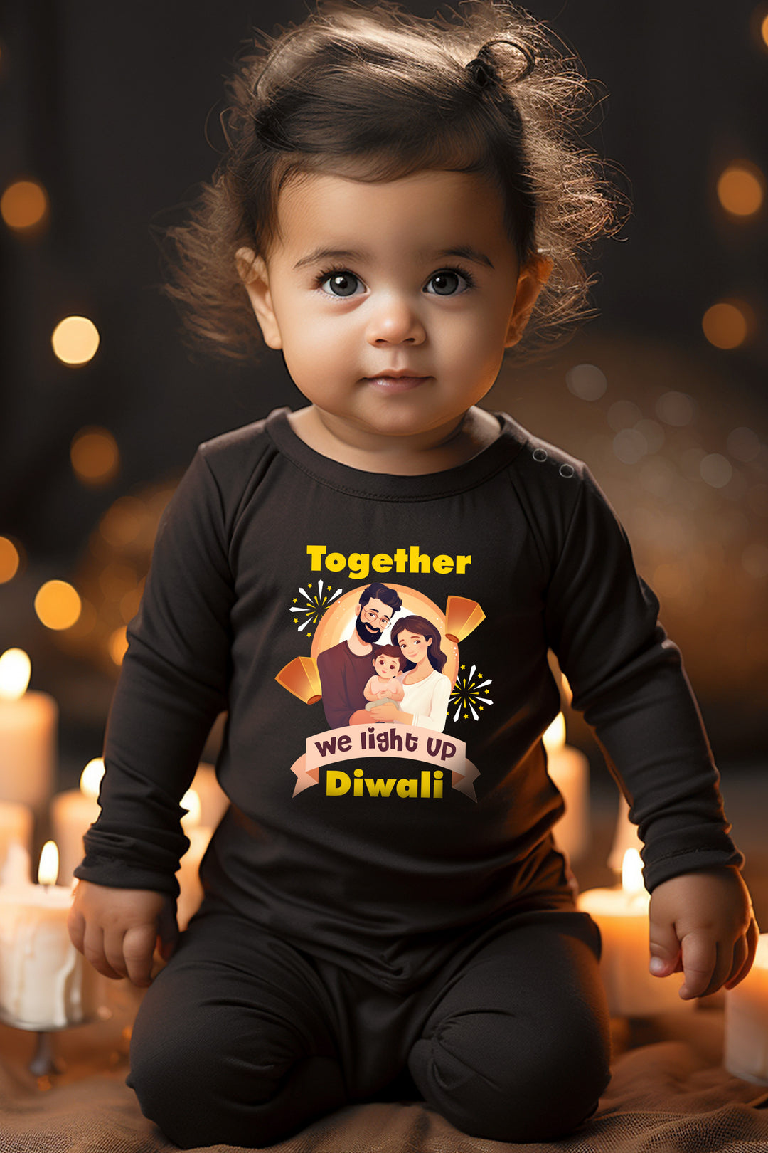 Together We Light Up Diwali Baby Romper | Onesies
