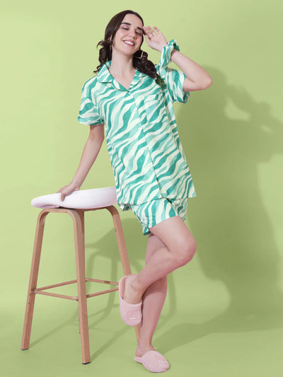 Tropical Stripes Shorts And Shirt Set