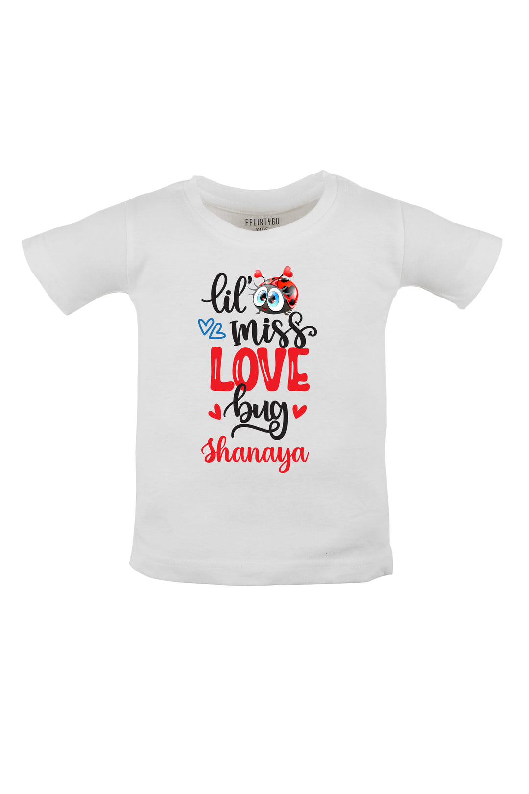 Lil Miss Love Bug Kids T Shirt w/ Custom Name