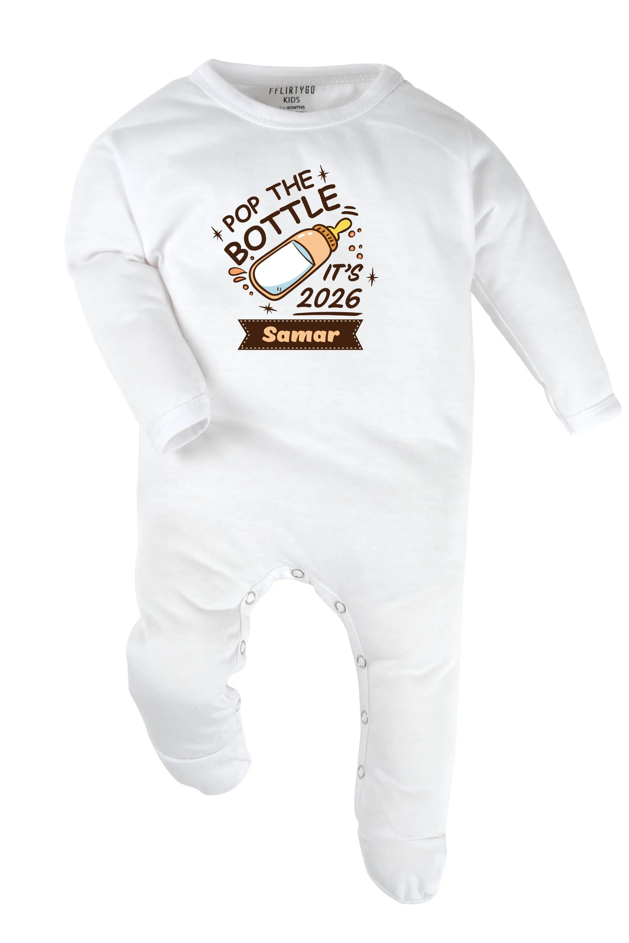 Pop The Bottles It's 2026 Baby Romper | Onesies w/ Custom Name