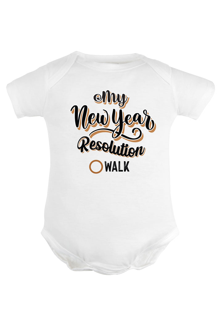 My New Year Resolution Walk Baby Romper | Onesies