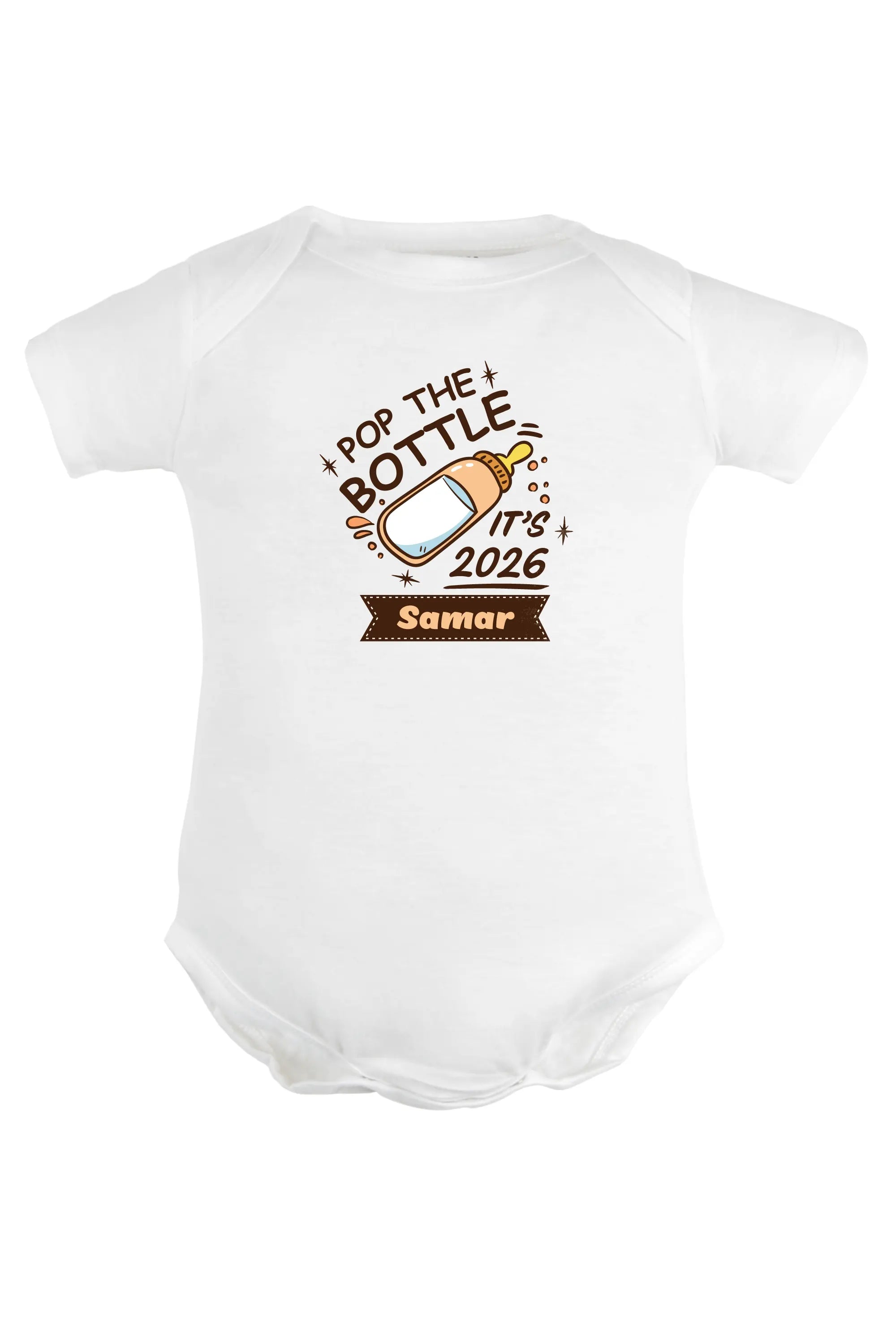 Pop The Bottles It's 2026 Baby Romper | Onesies w/ Custom Name