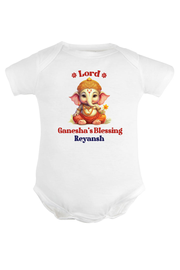 Lord Ganesha's Blessing Baby Romper | Onesies w/ Custom Name