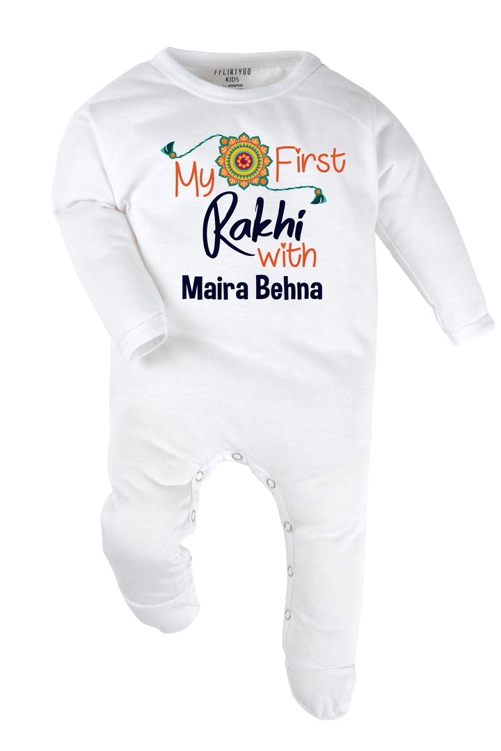 My First Rakhi with Behna Baby Romper | Onesies w/ Custom Name