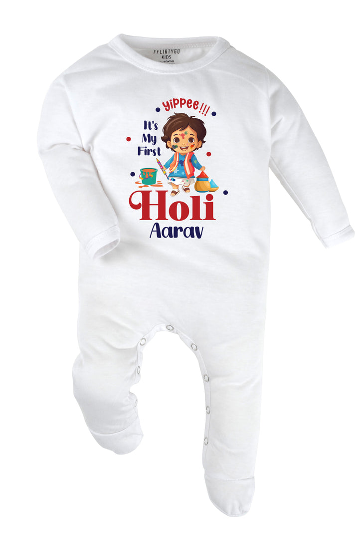 Yippee It's My First Holi Baby Romper | Onesies w/ Custom Name