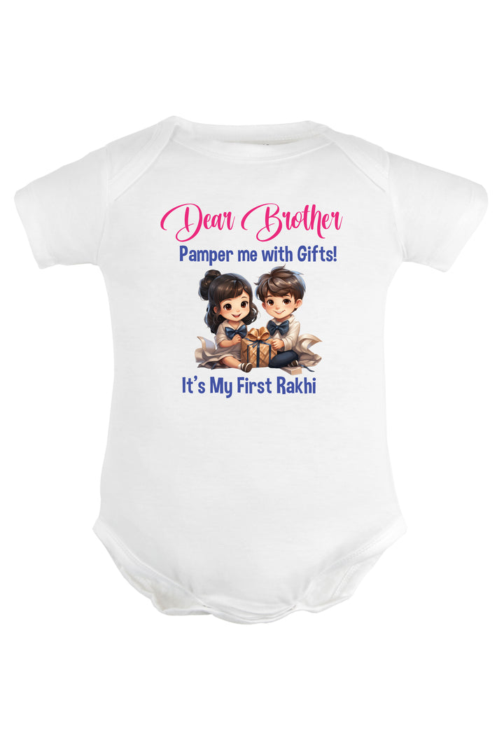 Dear Brother It's My First Rakhi Baby Romper | Onesies
