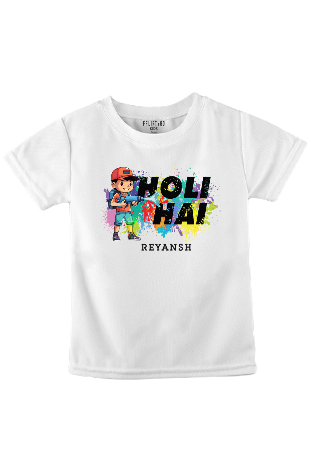 Holi Hai Kids T Shirt w/ Custom Name