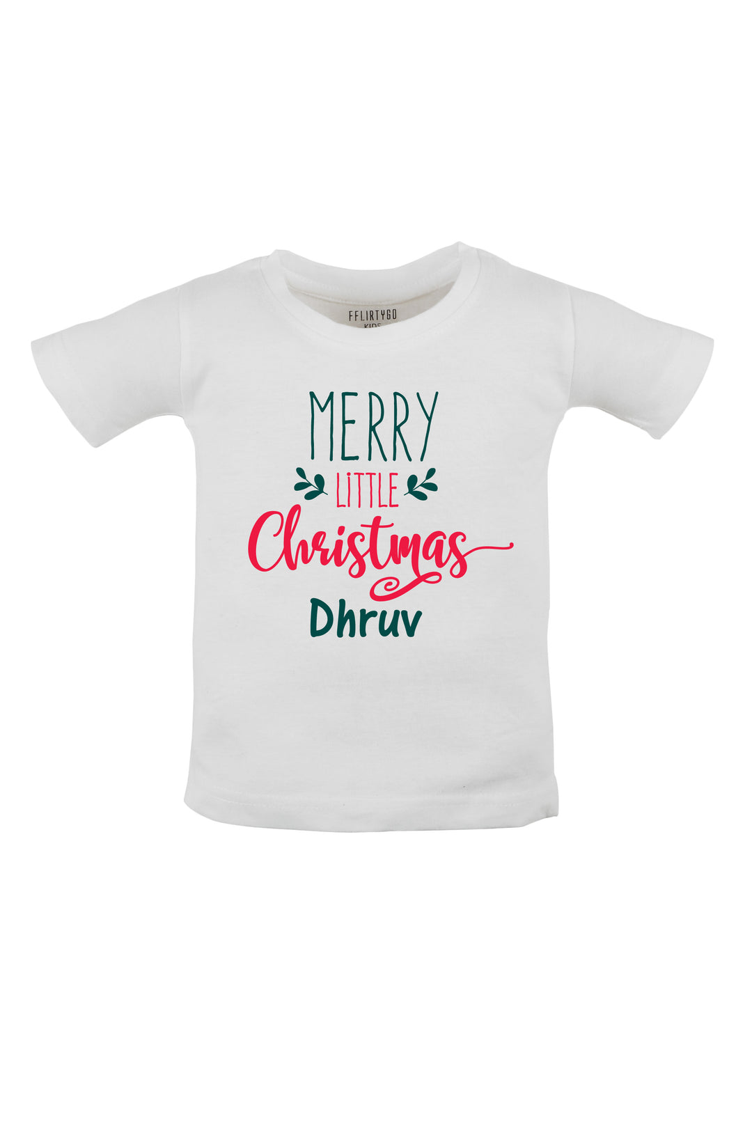 Merry Little Christmas Kids T Shirt w/ Custom Name