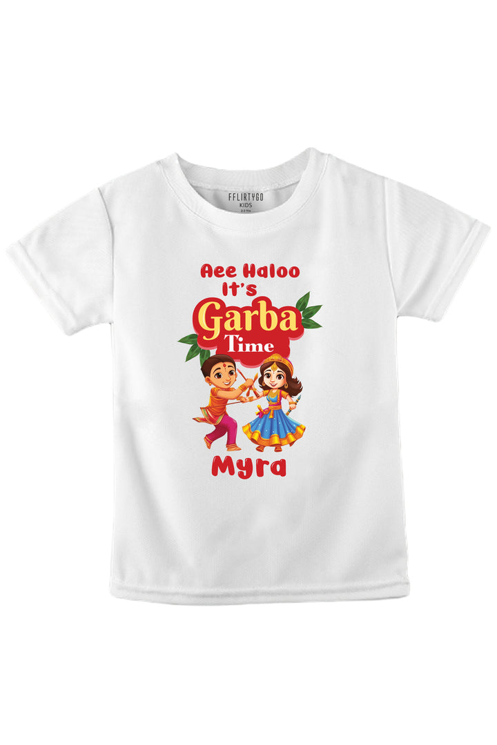 Aee Haloo Garba Time Kids T Shirt w/ Custom Name