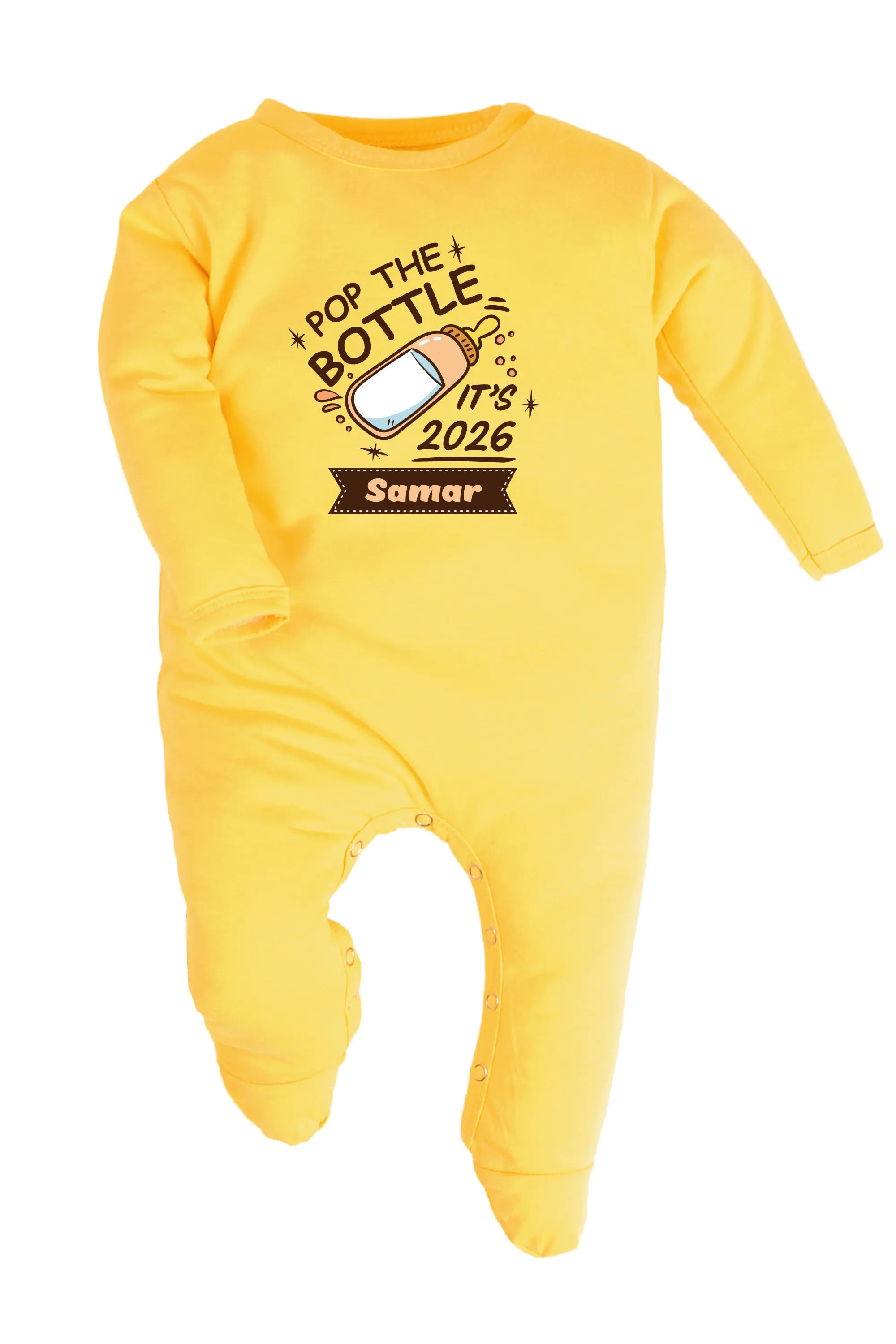 Pop The Bottles It's 2026 Baby Romper | Onesies w/ Custom Name