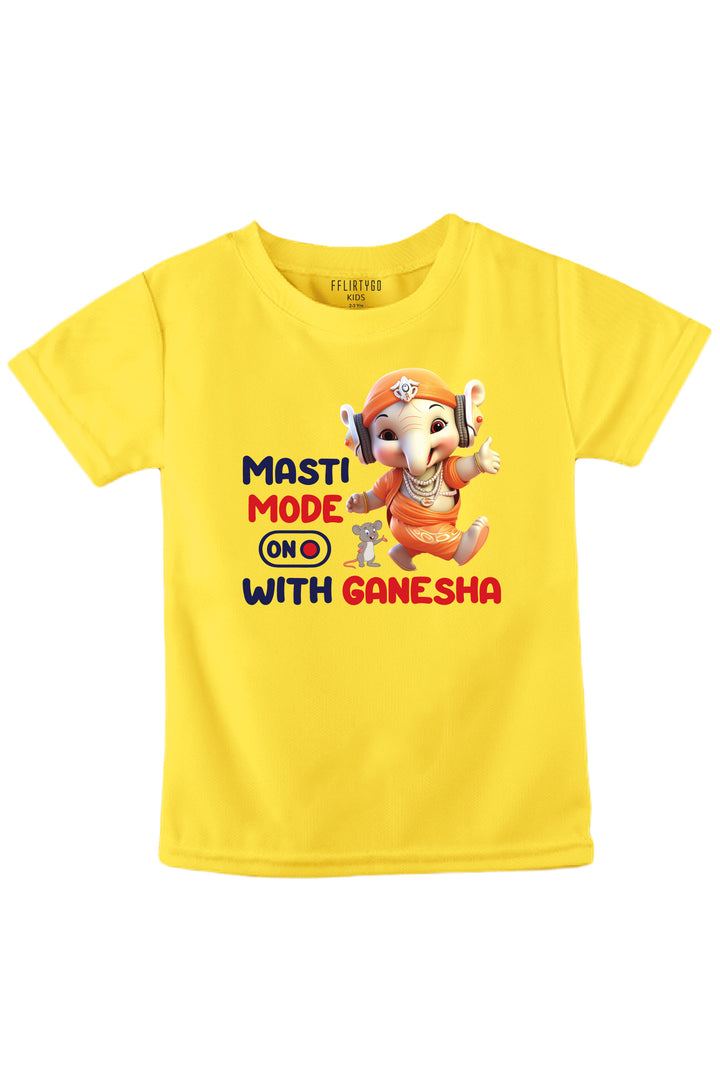 Masti Mode On With Ganesha Kids T Shirt