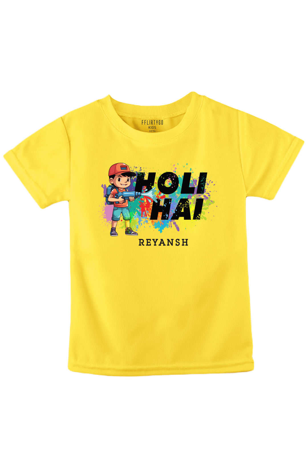 Holi Hai Kids T Shirt w/ Custom Name