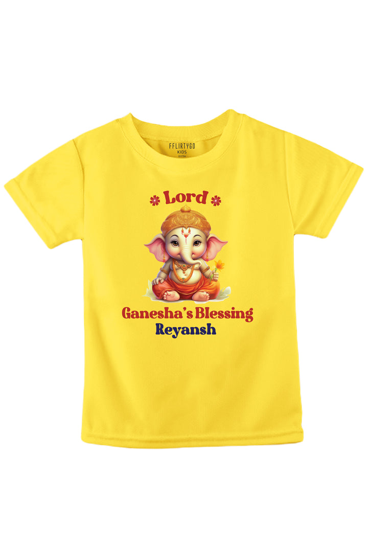Lord Ganesha's Blessing Kids T Shirt w/ Custom Name